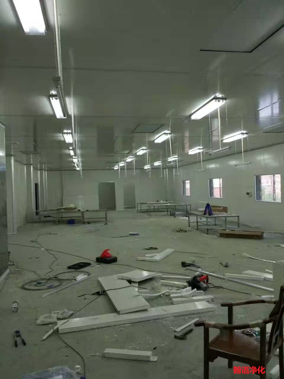 保定電子廠凈化施工現場